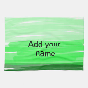 Simple minimal green shade add name text logo thro tea towel