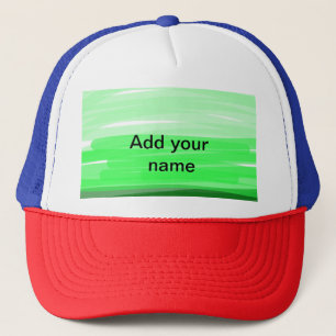 Simple minimal green shade add name text logo thro trucker hat