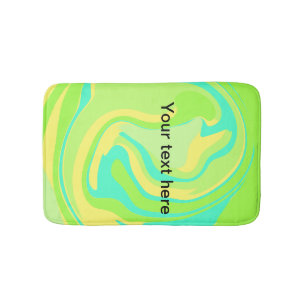 Simple minimal green watercolor glitter add text t bath mat