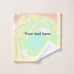 Simple minimal green watercolor glitter add text t bath towel set