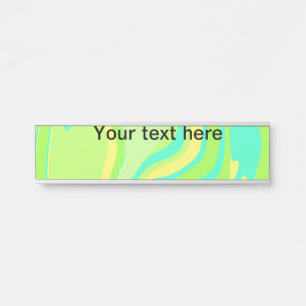 Simple minimal green watercolor glitter add text t door sign