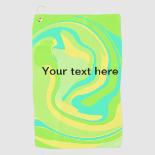 Simple minimal green watercolor glitter add text t golf towel