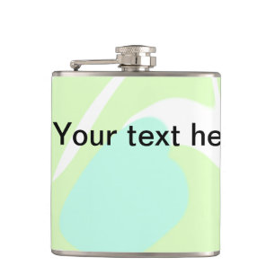 Simple minimal green watercolor glitter add text t hip flask