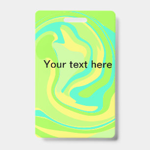 Simple minimal green watercolor glitter add text t ID badge