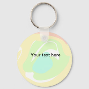 Simple minimal green watercolor glitter add text t key ring
