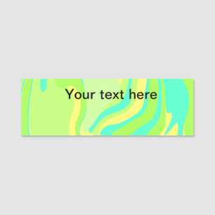 Simple minimal green watercolor glitter add text t name tag