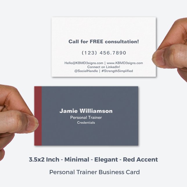 Simple Minimal Grey White Red Corporate Service Business Card (3.5x2 Inch, Simple Minimal Grey White Red Corporate Service Business Card)