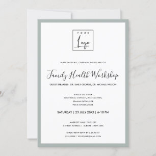SIMPLE MINIMAL GREY YOUR LOGO WORKSHOP GALA EVENT INVITATION