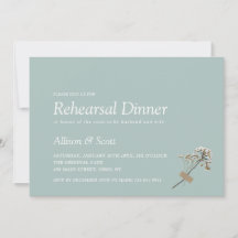 Simple Minimal Hand Press Floral Rehearsal Dinner 