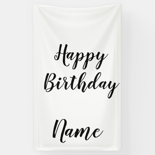simple minimal happy birthday add your name  banner (Vertical)