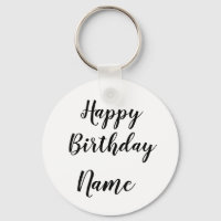 simple minimal happy birthday add your name card