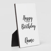 simple minimal happy birthday add your name