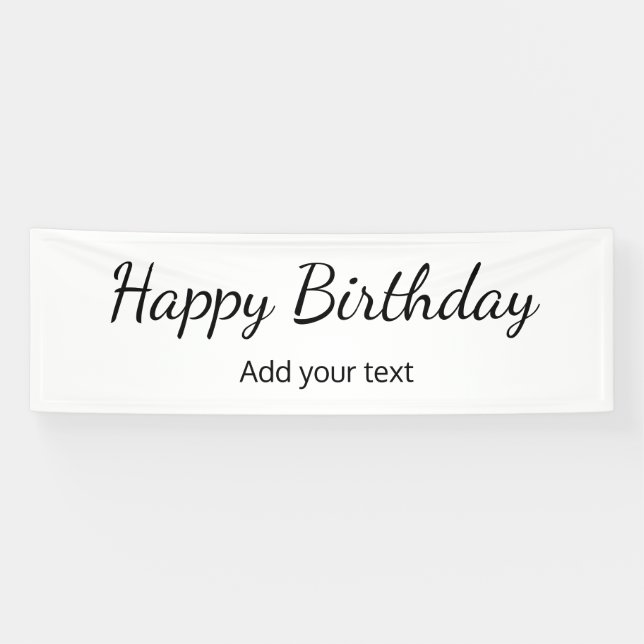 simple minimal happy birthday add your text name b banner (Horizontal)