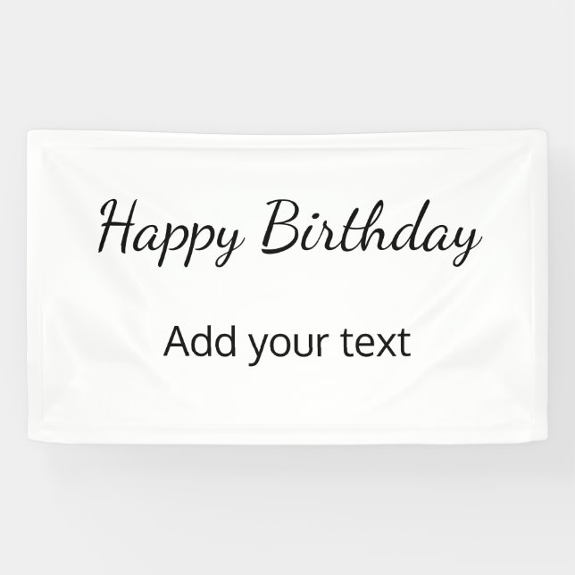 simple minimal happy birthday add your text name banner (Horizontal)