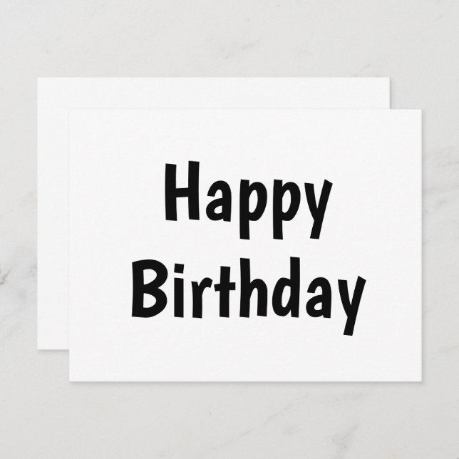 simple minimal happy birthday calligraphy card (Front/Back)