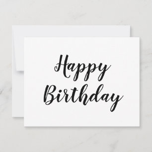 simple minimal happy birthday calligraphy card