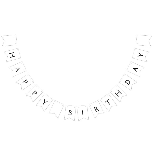 simple minimal happy birthday CUSTOM Bunting (All)
