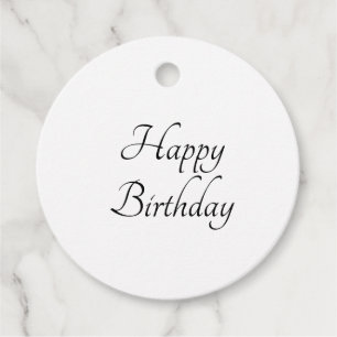 simple minimal happy birthday text PARTY GIFT TAGS