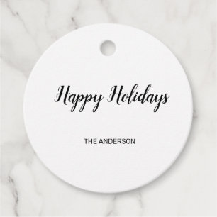 SIMPLE MINIMAL HAPPY HOLIDAYS MODERN  GIFT TAGS