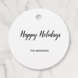 SIMPLE MINIMAL HAPPY HOLIDAYS MODERN GIFT TAGS