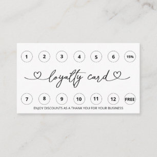 *~* Simple Minimal Heart QR LOGO Rewards Thank you Loyalty Card