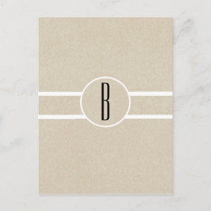 Simple Minimal Kraft Rustic Monogram Flyer Mailer Postcard