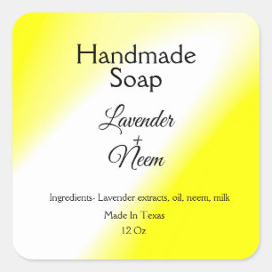 simple minimal lavender soap small business logo c square sticker