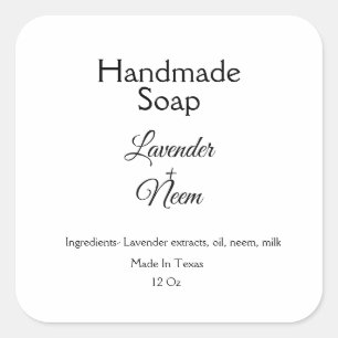 simple minimal lavender soap small business logo c square sticker