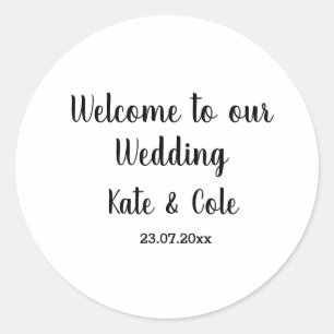 simple minimal leaf floral wedding sticker