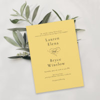 Simple Minimal Lemon Drop Citrus Yellow Wedding