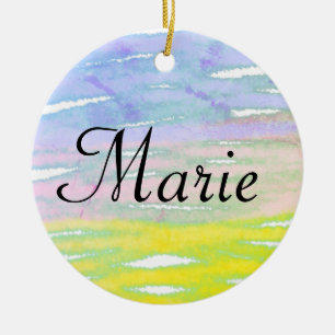 simple minimal light pastel colourful add your nam ceramic tree decoration
