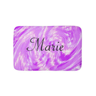simple minimal light pastel pink add your name th bath mat