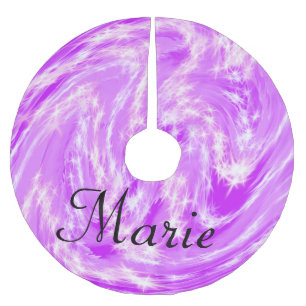 simple minimal light pastel pink add your name th brushed polyester tree skirt