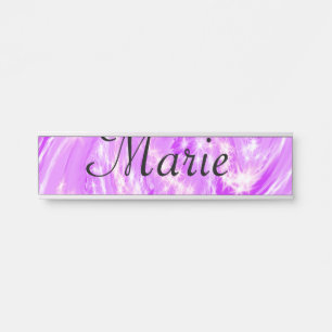 simple minimal light pastel pink add your name th door sign