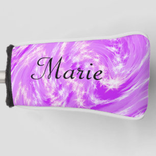 simple minimal light pastel pink add your name th golf head cover