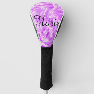 simple minimal light pastel pink add your name th golf head cover