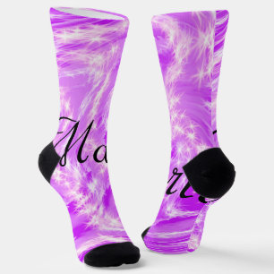 simple minimal light pastel pink add your name th socks