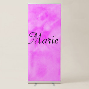simple minimal light pastel pink add your name thr retractable banner