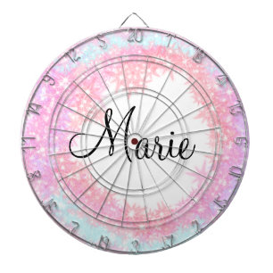 simple minimal light pink add your name girly text dartboard