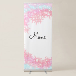 simple minimal light pink add your name girly text retractable banner