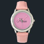 simple minimal light pink add your name girly  watch<br><div class="desc">beautiful design</div>