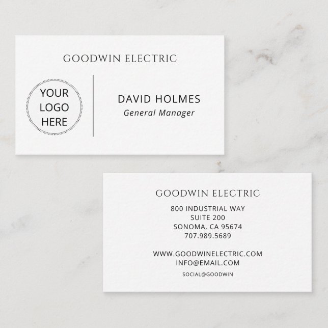 Simple Minimal Logo  Business Card (Front/Back)