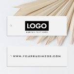 Simple Minimal Logo Clothing Label Hang Tag<br><div class="desc">Create your own personalised business label hang tag for your clothing products. This design features modern minimal trendy typography in black and white colour and your custom business logo.
*These tags do no come with cut outs,  holes are simulated in this design.</div>