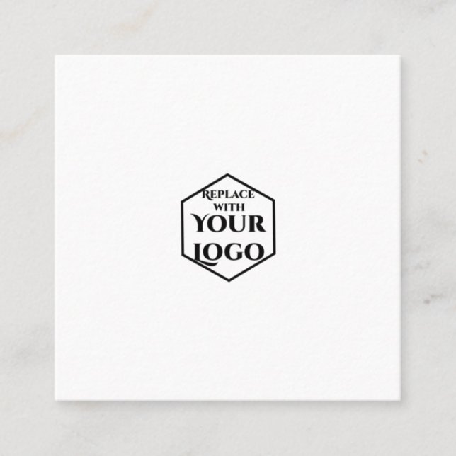 Simple Minimal Logo Less is More Square Business Card (Front)