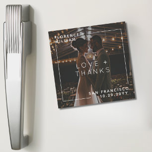 Simple Minimal Love and Thanks Photo Magnet