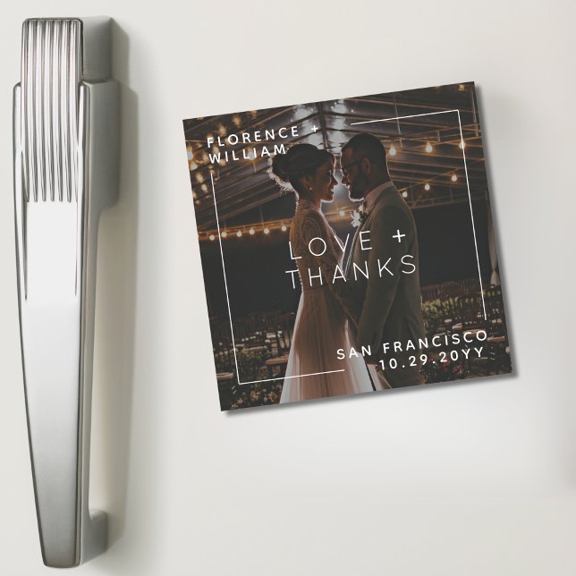 Simple Minimal Love and Thanks Photo Magnet (Creator Uploaded)