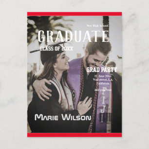 simple minimal magazine template cover graduation  postcard