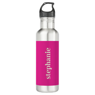 Simple Minimal Magenta Personalised Hot Pink 710 Ml Water Bottle