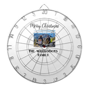 simple minimal merry Christmas add family name tex Dartboard