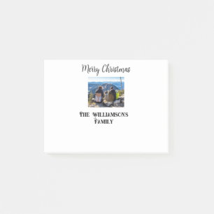 simple minimal merry Christmas add family name tex Post-it Notes
